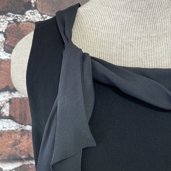 Les Copains Dress Italy Sleeveless Midi Cowl Neck Black Size 42 US 6 - Picture 7 of 16